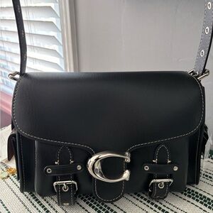Coach Black Crossbody Bag with Silver Hardware